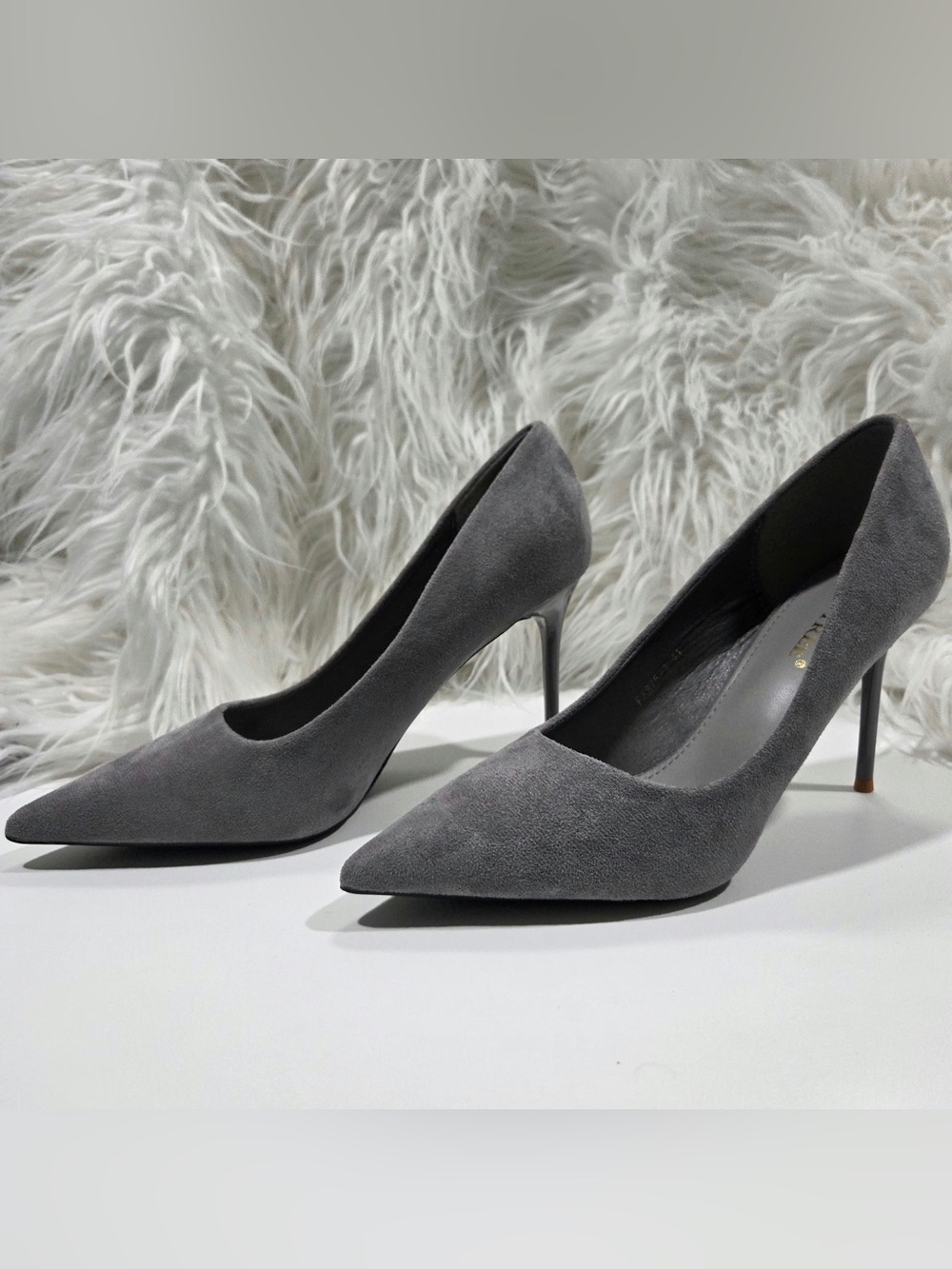 BIGTREE Gray Pointed Toe Stiletto Pumps Size 9